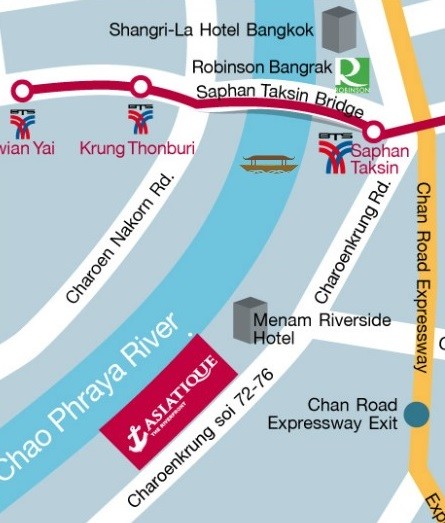 Asiatique the Riverfront Bangkok Thailand map 2017