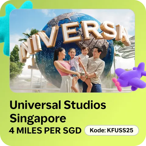 Universal Studios Singapore. 4 MILES PER SGD. Kode Voucher: KFUSS25