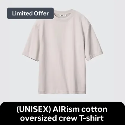 (UNISEX) AIRism cotton oversized crew T-shirt