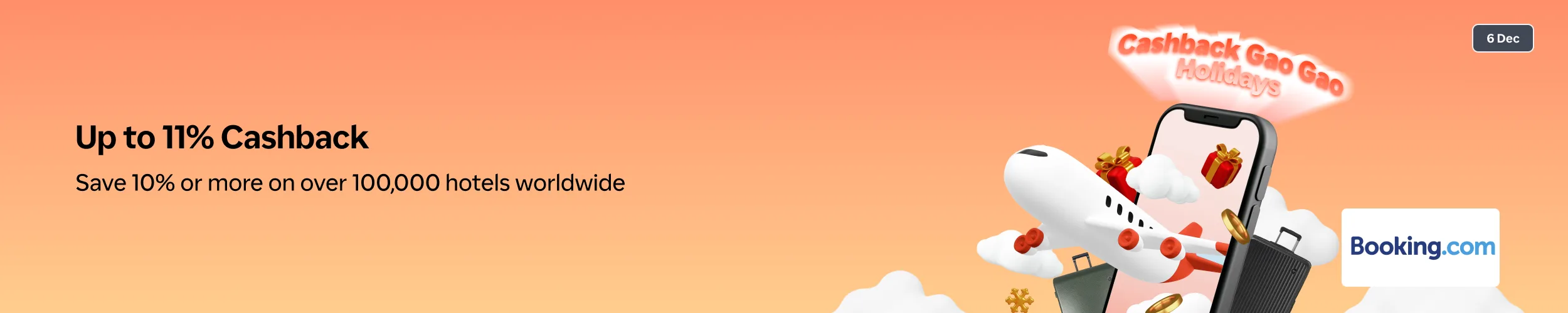 Booking.com Cashback Gao Gao 6 Dec