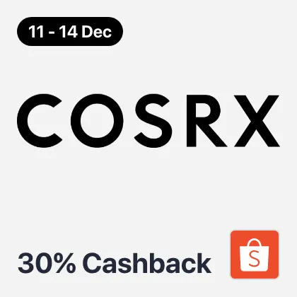 11 Dec - 14 Dec COSRX Official Store 30%