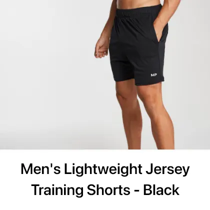 Men's Lightweight Jersey Training Shorts - Black
