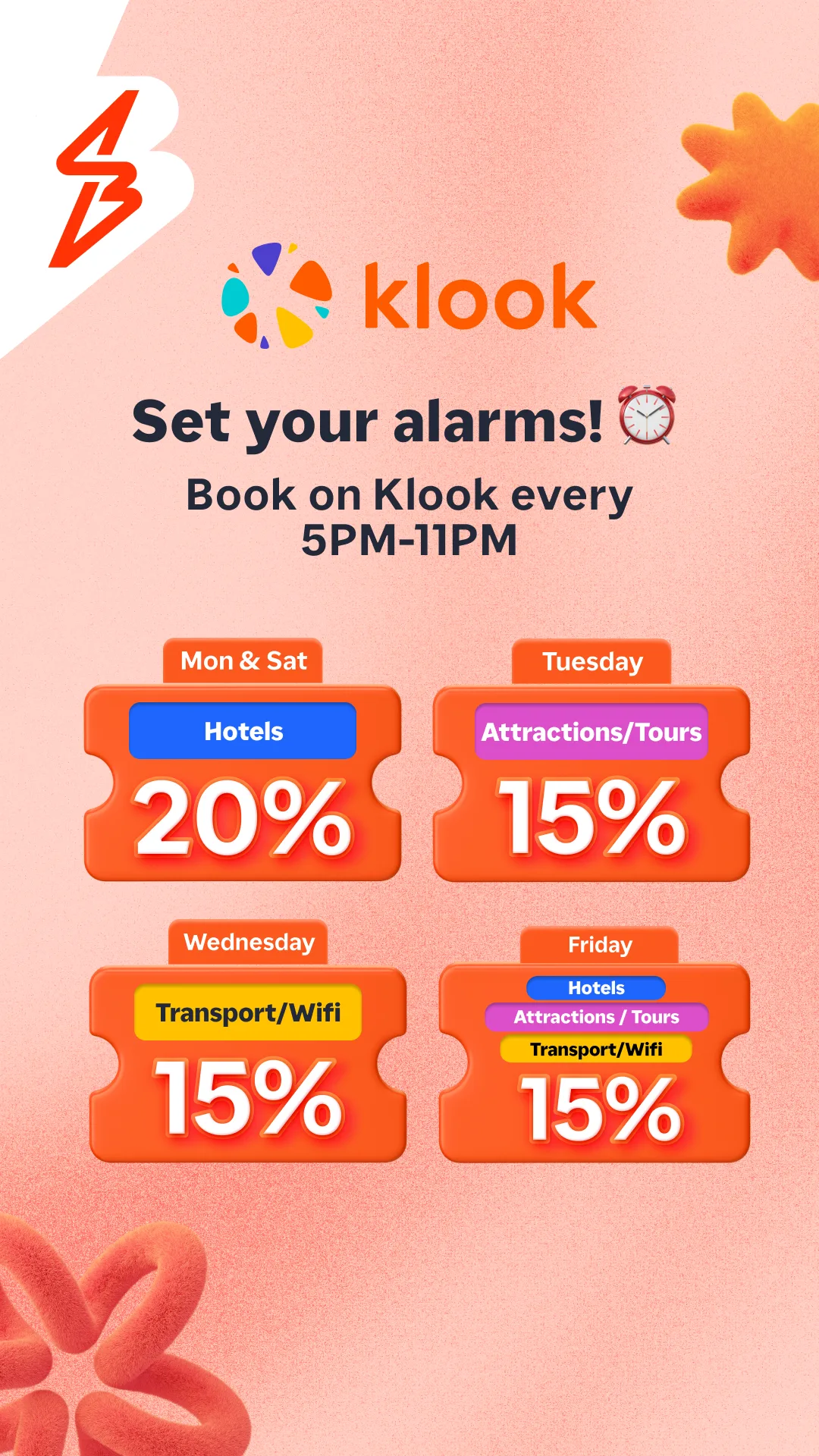 Klook Daily Flash Upsizes