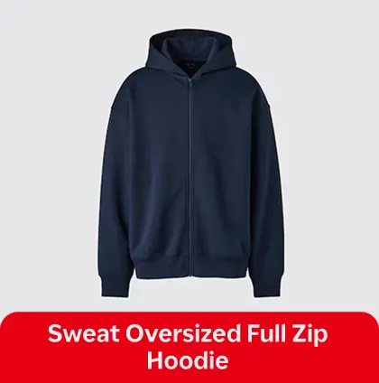 Sweat Oversized Full Zip Hoodie