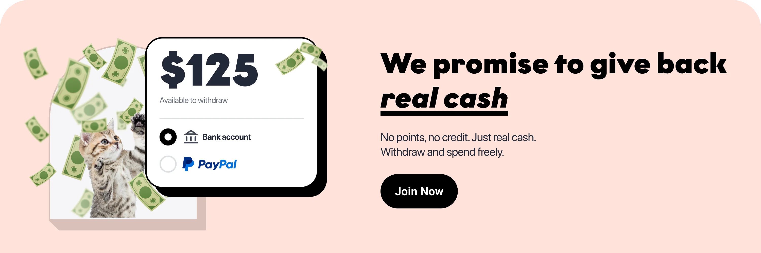 ShopBack gives you real cash. Withdraw and spend freely.