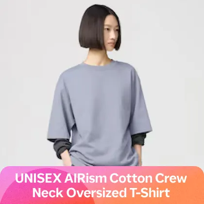 AIRism Cotton Crew Neck Oversized T-Shirt