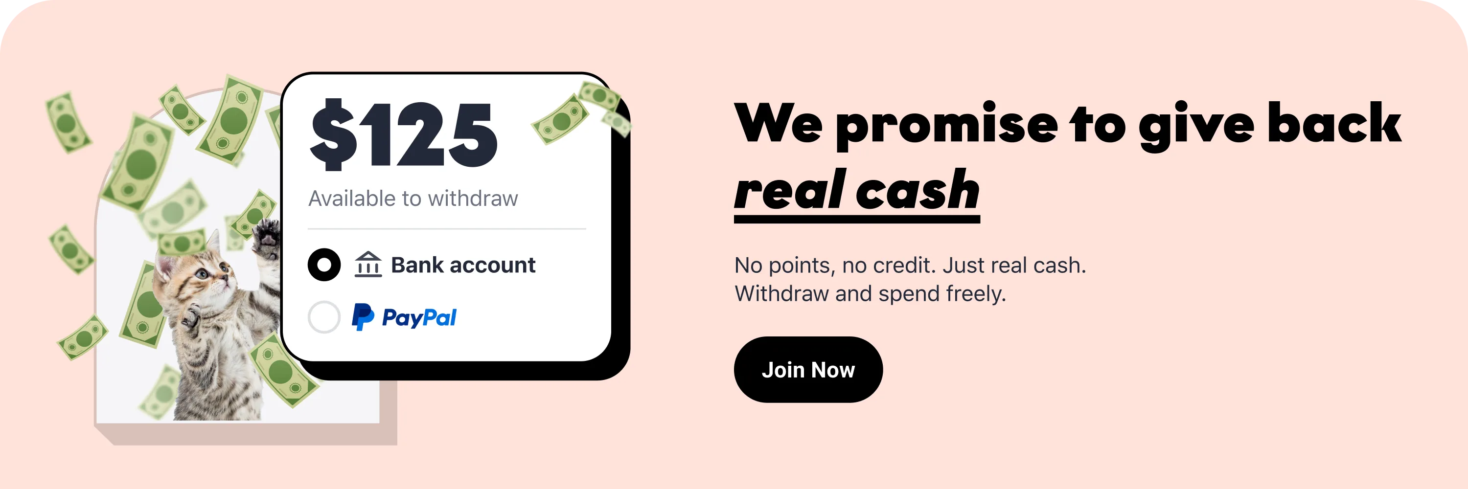 ShopBack gives you real cash. Withdraw and spend freely.