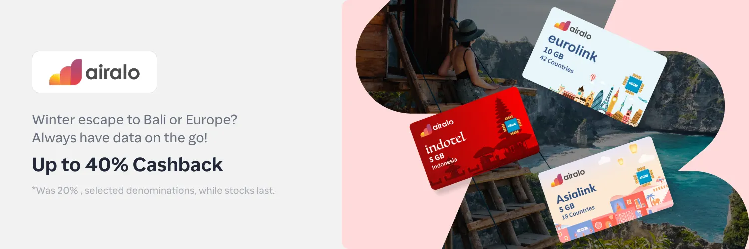 Airalo 40% (2-30 March) 