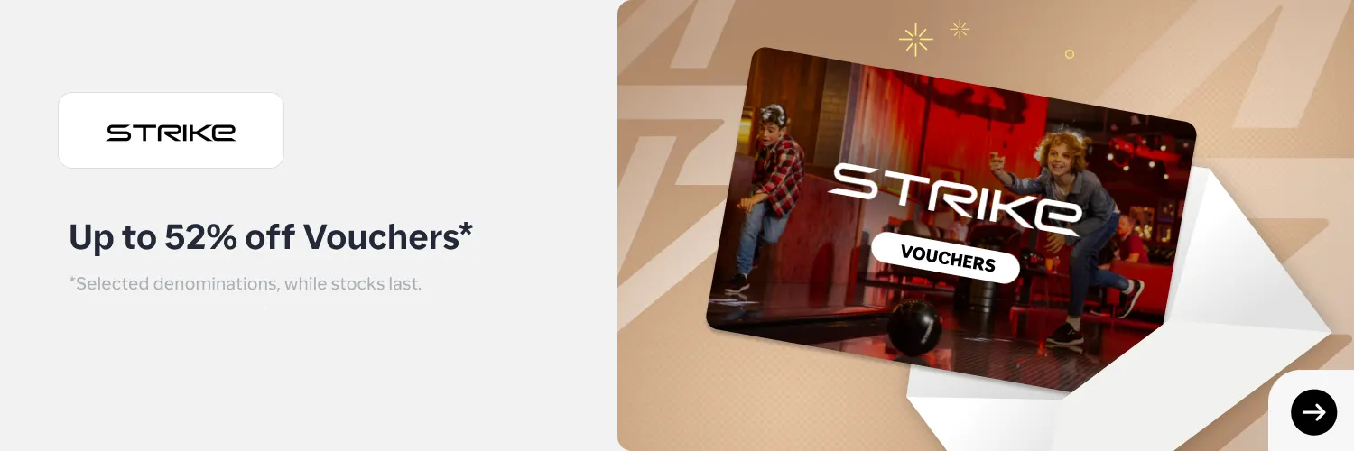 Strike Voucher 52% Off (20 Dec-20 Jan)