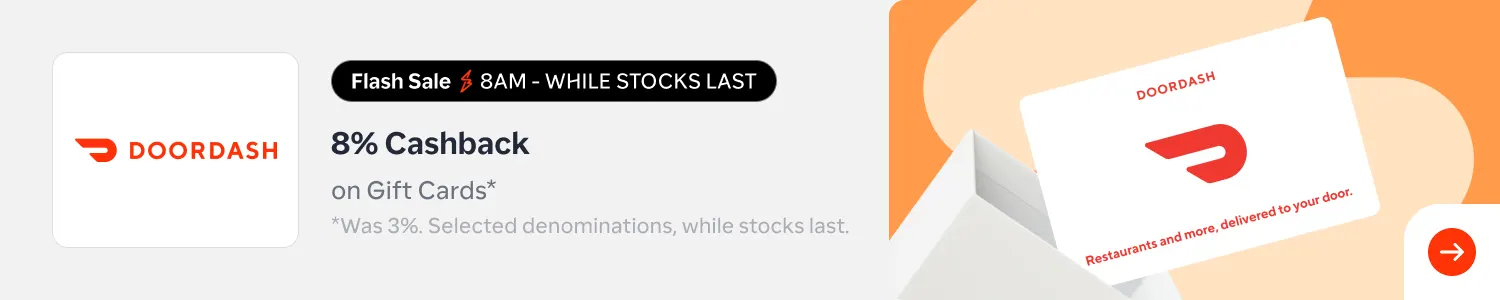 DoorDash 8% Gift Cards (17 June)