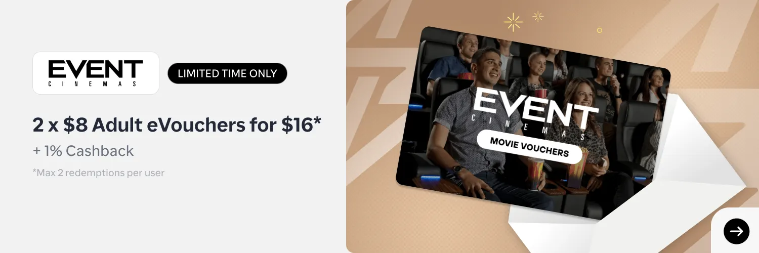 Event Cinemas $8 eVoucher + 1% (20 Sept-3 Oct)