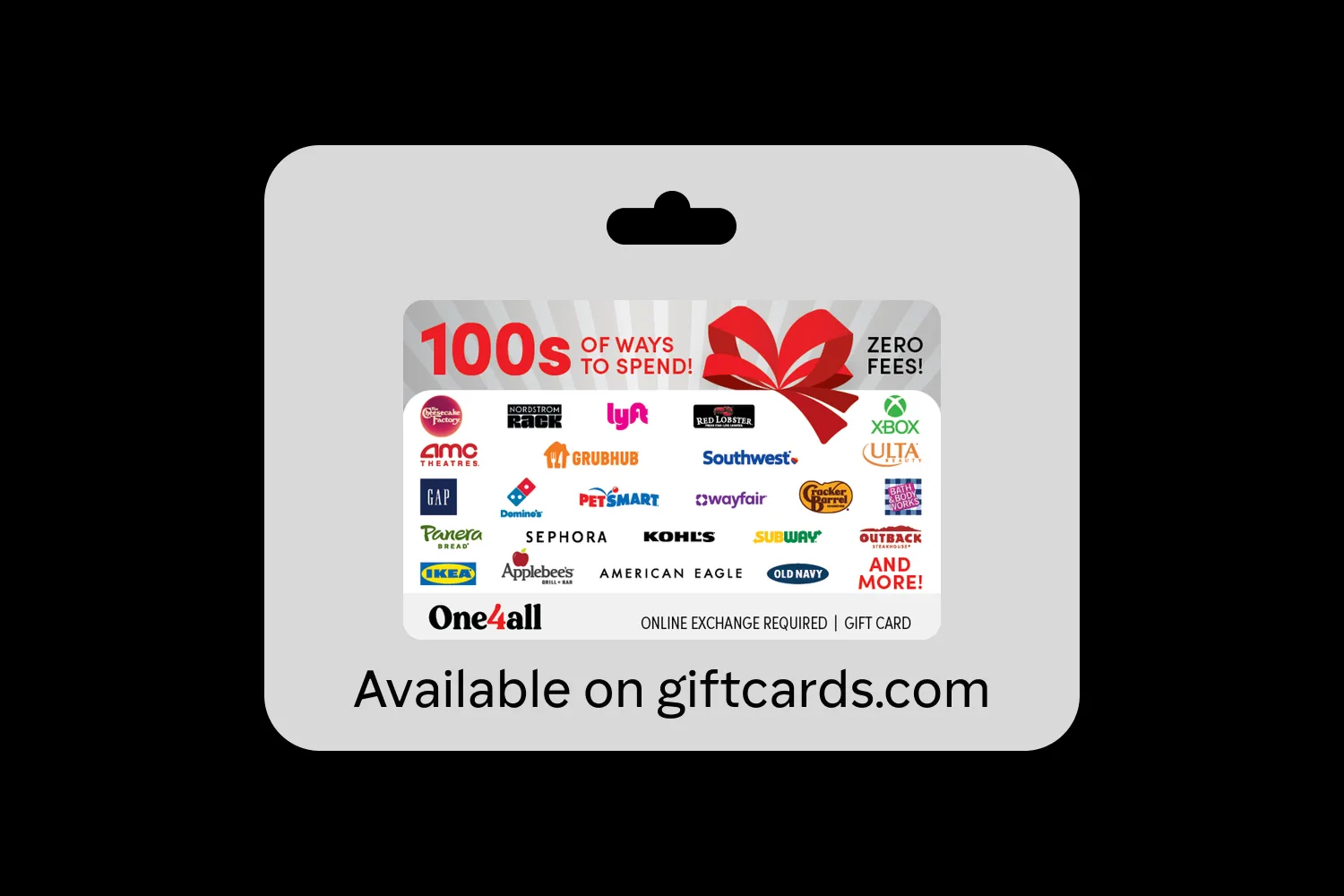 One4all Gift Cards by giftcards.com hero banner