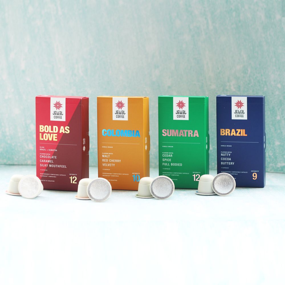 Nespresso Compatible Specialty Coffee Capsule Pack with 4 Flavours (10 Capsules per box) at Jewel Coffee - Get Deals, Cashback and Rewards with ShopBack GO