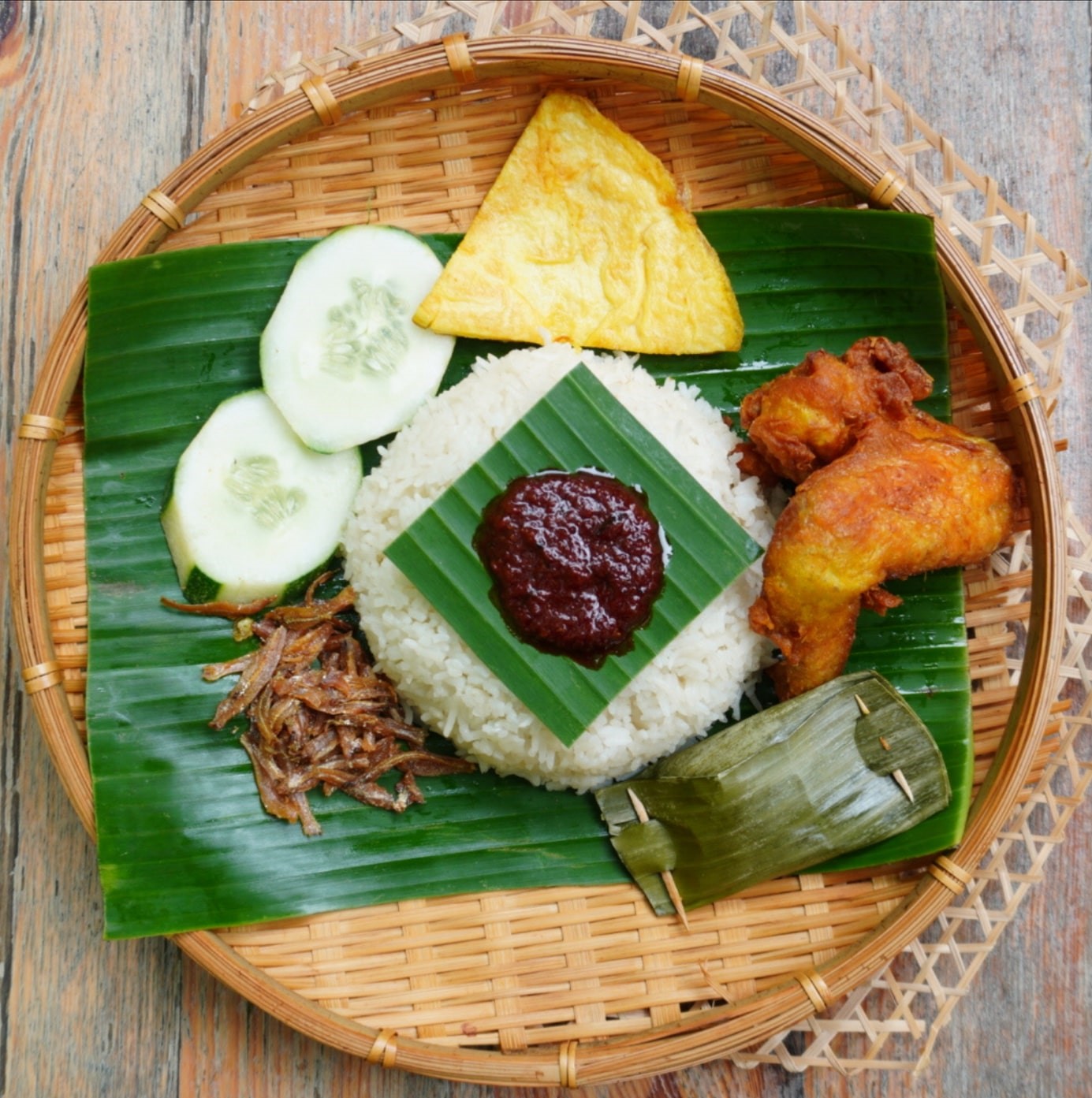 1 x Nasi Lemak + Chicken Wing + Otah Set