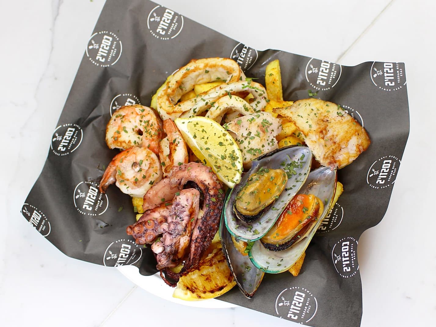 1 x Mix Seafood Grill, Chips and Salad at Steve Costi's Famous Fish - Get Deals, Cashback and Rewards with ShopBack GO