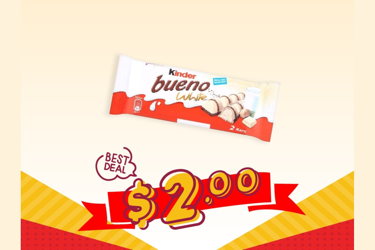1 x Kinder Bueno Maxi White T2 [Limited Stock] at OleOle Singapore Confectionery & Liquor - Get Deals, Cashback and Rewards with ShopBack GO