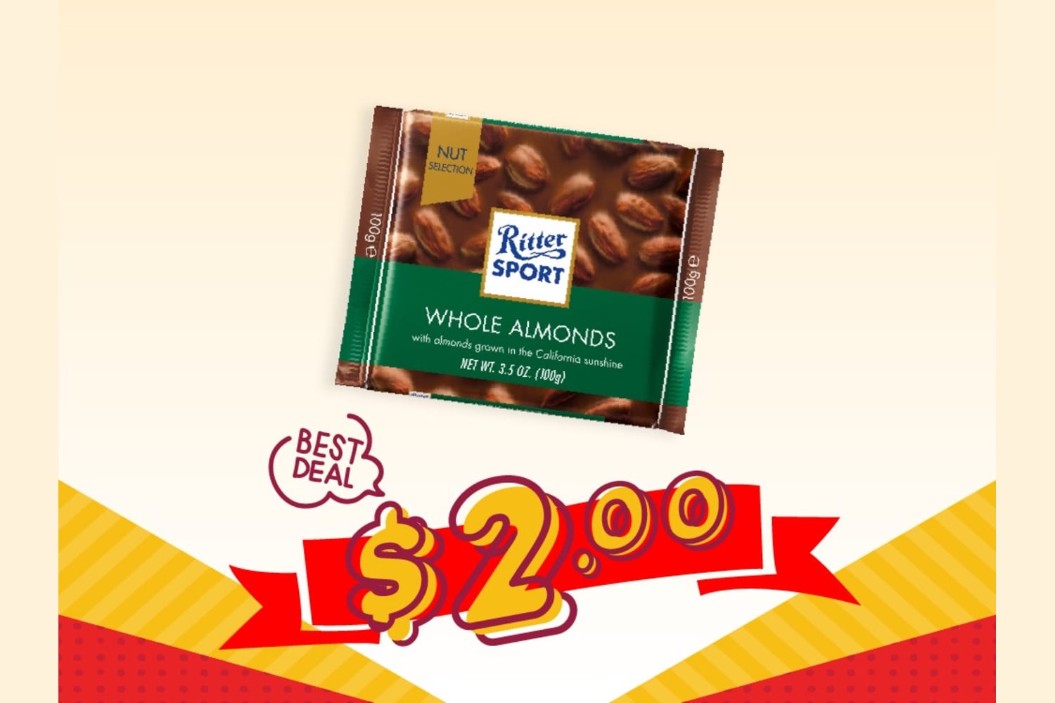 1 x Ritter Sport Whole Almond (100 g)