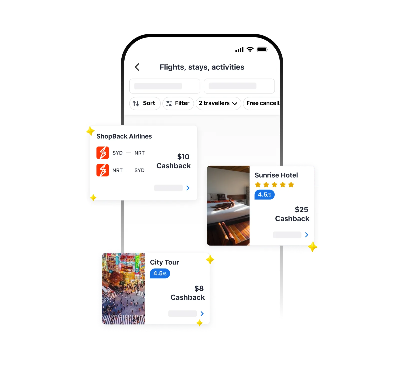 Earn Cashback while planning your trip