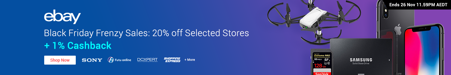 eBay - 20% off Selected Stores for Black Friday Cyber Monday BFCM