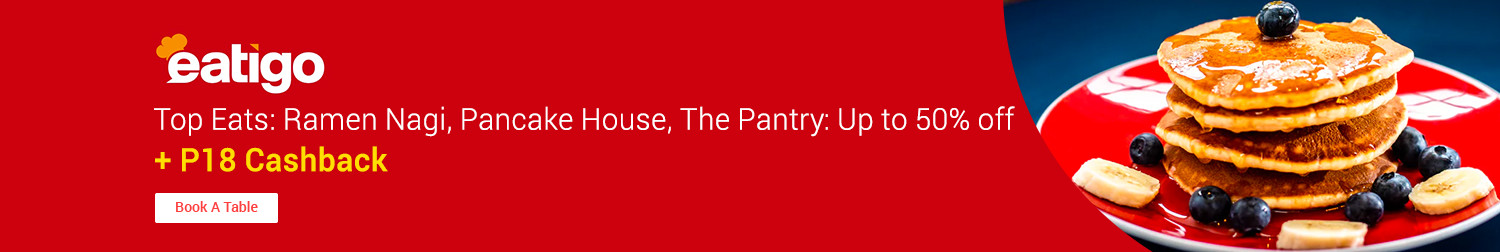 Eatigo | Top Eats: Ramenagi, Pancake House, The Pantry: Up to 50% off + P18 Cashback