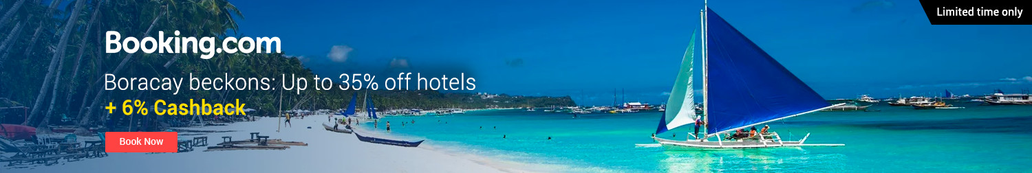 Booking.com | Boracay beckons: Up to 35% off hotels + 6% Cashback