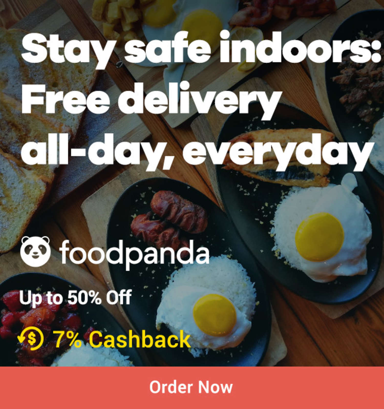 Foodpanda: Breakfast, Lunch, & Dinner 50% off