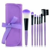 Oem New 7pcs Professional Wool Cosmetic Makeup Brush Set Kit Brushes tools Make Up Case (Color:Purple)