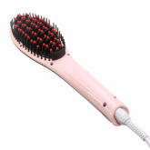 Oem Hot Electric Fast Hair Straightener Comb LCD Iron Brush Auto Hair Massager Tool Pink