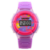 Cross-line Kids Children Luminous Quartz Digital Wristwatch Purple (Intl)