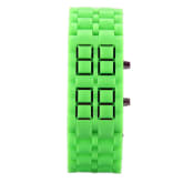Joylivecy Sports Men'S Women'S Lava Volcanic Led Digtal Watches Silicone Unisex Wrist Green&Red Light (Intl)