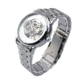 Joylivecy Men Hollow Auto Mechanical Stainless Steel Strap Wristwatch Carve Automatic Classic Casual Self-Wind Platinum&White - Intl