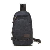 Tuladuo_ Tuladuo Korean fashion riding sport canvas bag chest black (Intl)