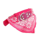 360wish 360WISH Floral Printed Triangular Scarf PU Leather Pet Dog Collar - M - Intl