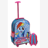 Onlan My Little Pony Rainbow Dash Soft Timbul Trolley Anak Sekolah SD Bahan Saten - Blue