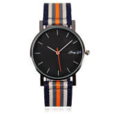 Oem Unisex Men Quartz Analog Nylon Canvas Band Wrist Watch (Multicolor)