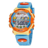 Ohsen OHSEN Digital Boys Blue Silicone Strap Sports Alarm Watch (Intl)