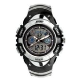 Skmei Kids LED Outdoor Sports Electronic Watch Dual Display Vogue Wristwatches(Silver)