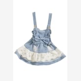 Oem Sunweb Girl Casual Lace Stitching Denim Strap Tank Dresses (Light Blue)
