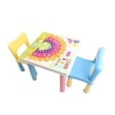 Claris Set 2 Bangku Anak Kidzone dan Meja Anak Fantastic - Biru dan Kuning