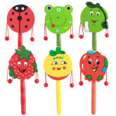 Fancytoy Baby Kid Child Musical Hand Bell Drum Toy Shaking Wooden Rattle