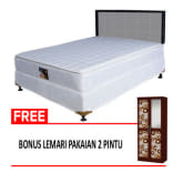 F/center F/Center FCENTER Spring Bed Set Clama Pillow Top S/Kenzo Ukuran 180x200 BONUS Lemari Pakaian 2 Pintu - Khusus Jabodetabek