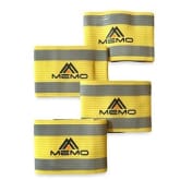 MEMO Athletics Reflective Arm and Ankle Bands (4 Bands/2 Pairs) - High Visibility and Safety for Jogging, Cycling, Walking (Yellow)