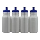 Sports Squeeze Plastic Water Bottles Push/Pull Cap 20 Ounce BPA-Free Set 4