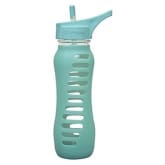 Eco Vessel Surf Glass Water Bottle with Protective Silicone Sleeve, Aqua Wave