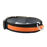 Joylivecy joyliveCY Dacron Glow Led Dog Pet Tag Flashing Light Up Collar Safety Flexible Adjustable Round Stylish XL&Orange