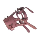 Bolehdeals BolehDeals Pink Genuine Leather Pet Dog Anti-bark Muzzle Bullet Nail Pin Spike Design