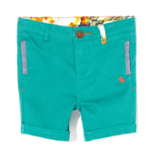 Poney PONEY Toddler Boy Bermuda with Chambray Applique (Green)
