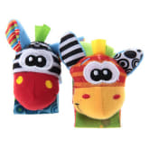 WiseBuy 2x Plush Wrist Strap Rattle Early Educational Toy for Kids Baby Toddler Newborn