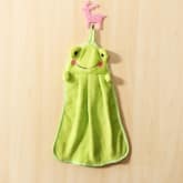 WiseBuy Green Frog Children Nursery Hand Towel Soft Plush Hanging Wipe Bathing Towel