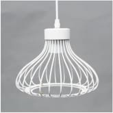 Vintage Industrial DIY Cage Pendant Light Lamp white